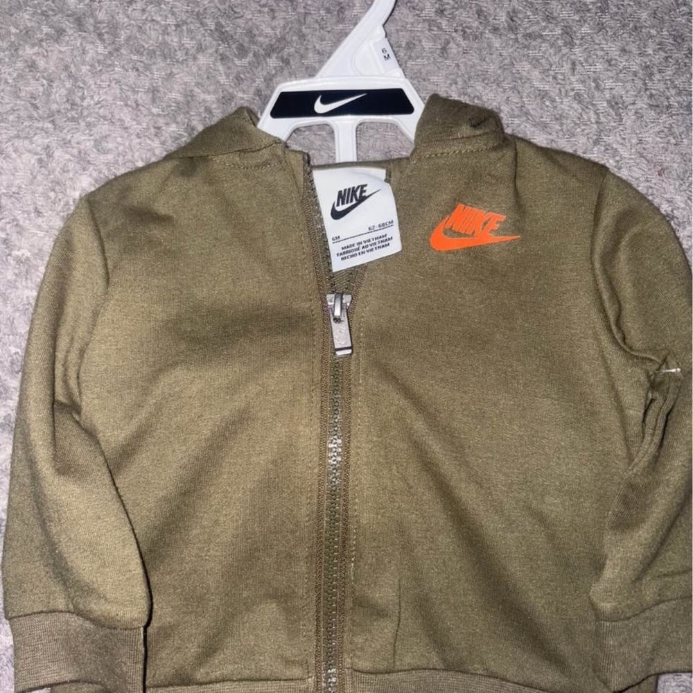 6M Nike Olive and Orange One Piece Outfit - Picture 3 of 5